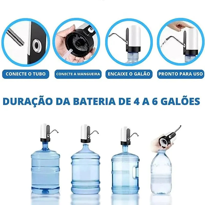 Bomba de Água para galão com bateria recarregável (USB). OFERTA IMPERDÍVEL!