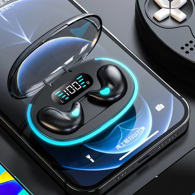 X55 Mini Fones de Ouvido Invisíveis Sem Fio, Fones De Ouvido De Dormir, TWS Bluetooth Fone De Ouvido, Fones De Ouvido Com Microfone, HD Chamada, Impermeável